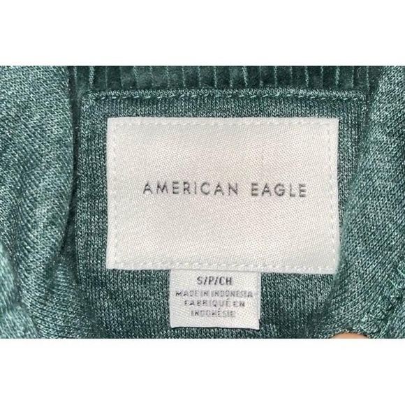 Womens American Eagle Corduroy Button Down Drawstring Crop Hoodie Top - Picture 6 of 6